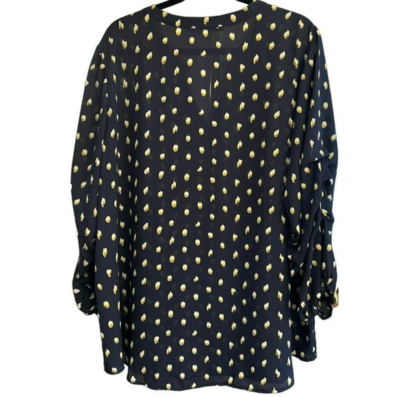 Anthropologie Collective Concepts Women's Black Blouse 3X Plus Size Long Sleeve - Picture 5 of 5